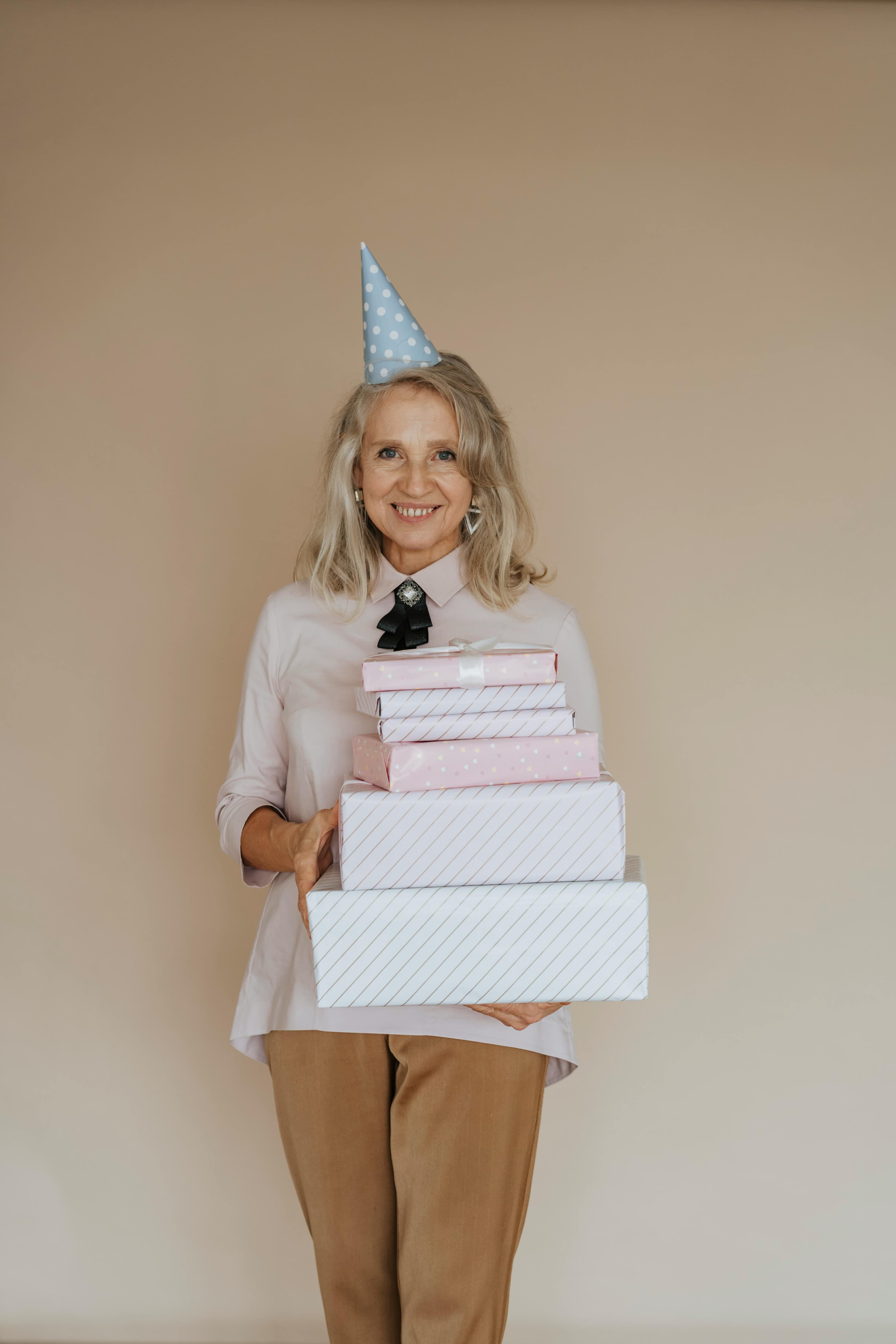Woman with birthday hat