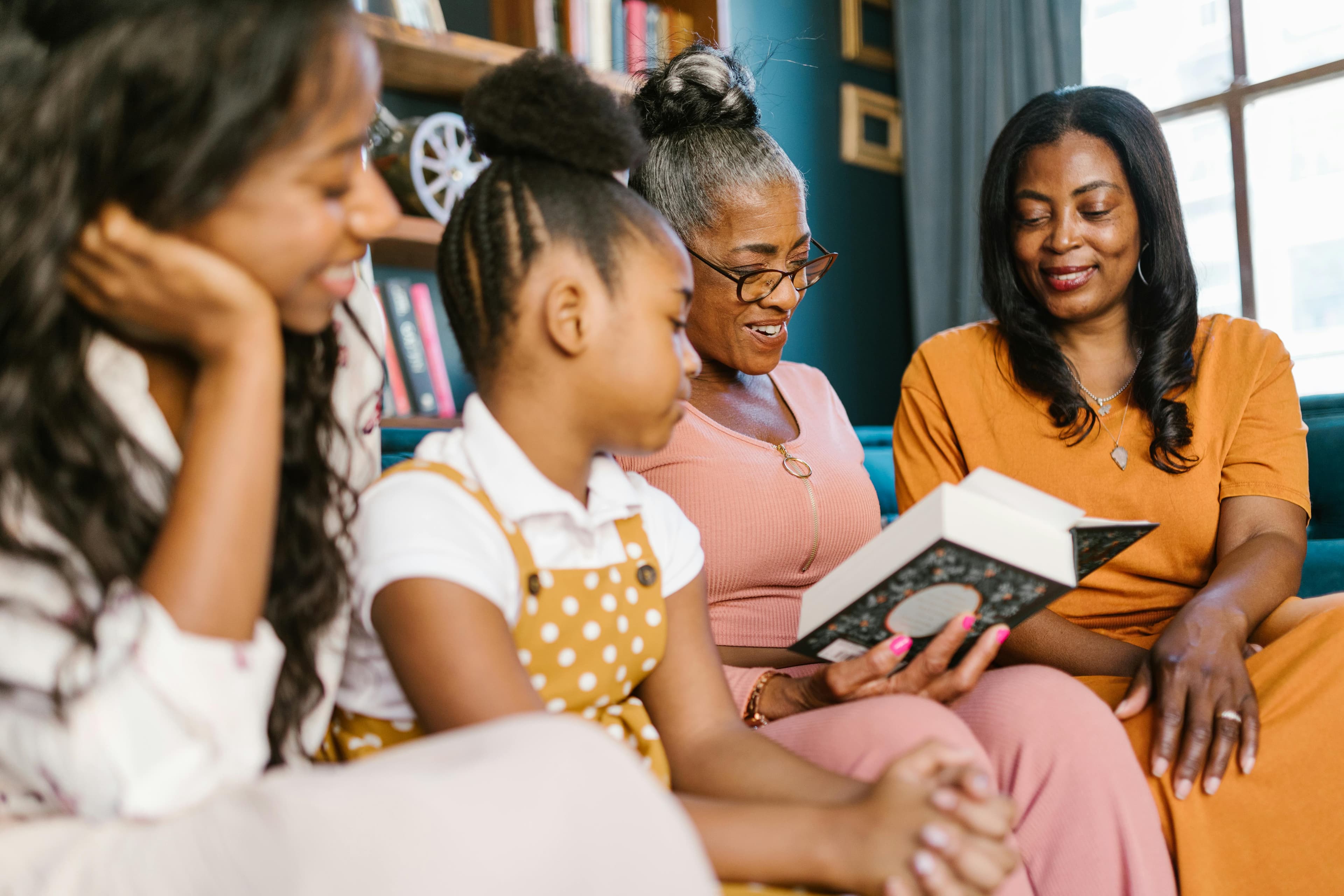 Woman presenting books